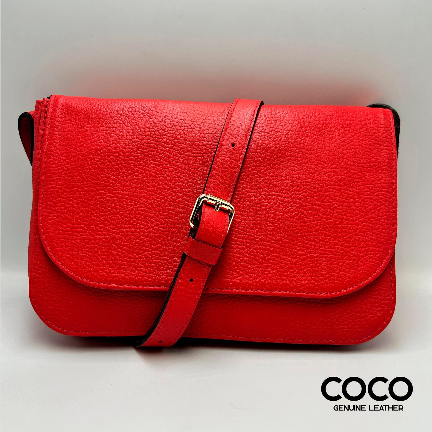 Cartera Roma Cuero Granulado Rojo COCO