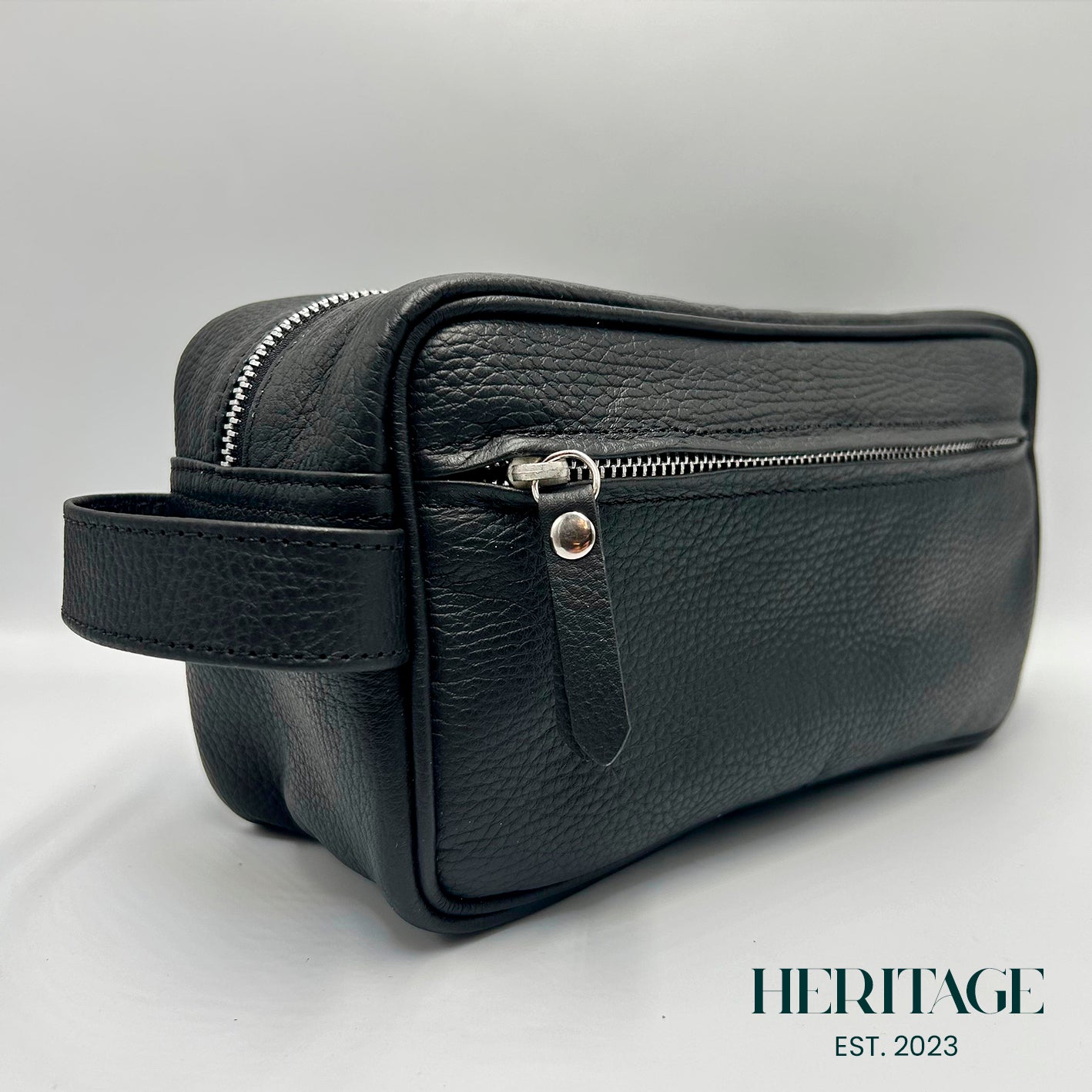 Neceser Monaco Cuero Granulado Negro Heritage