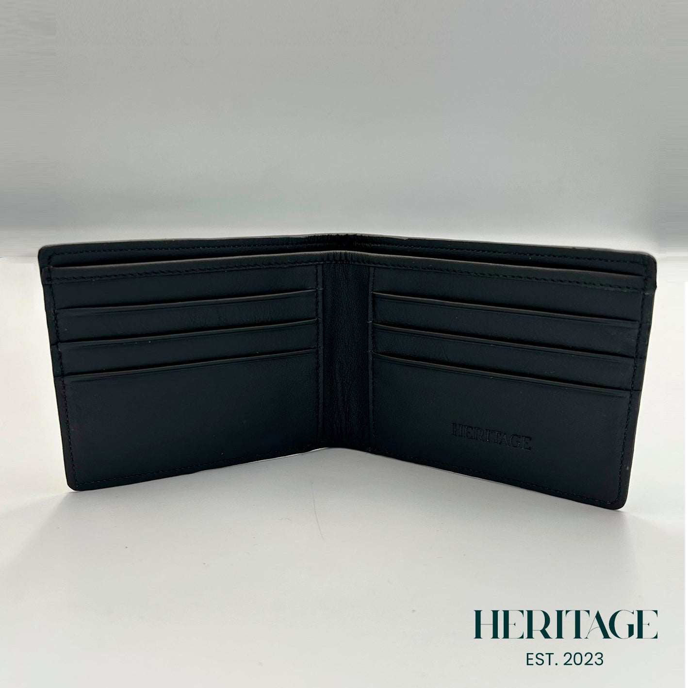 Billetera Bifold Cuero Liso Café Heritage