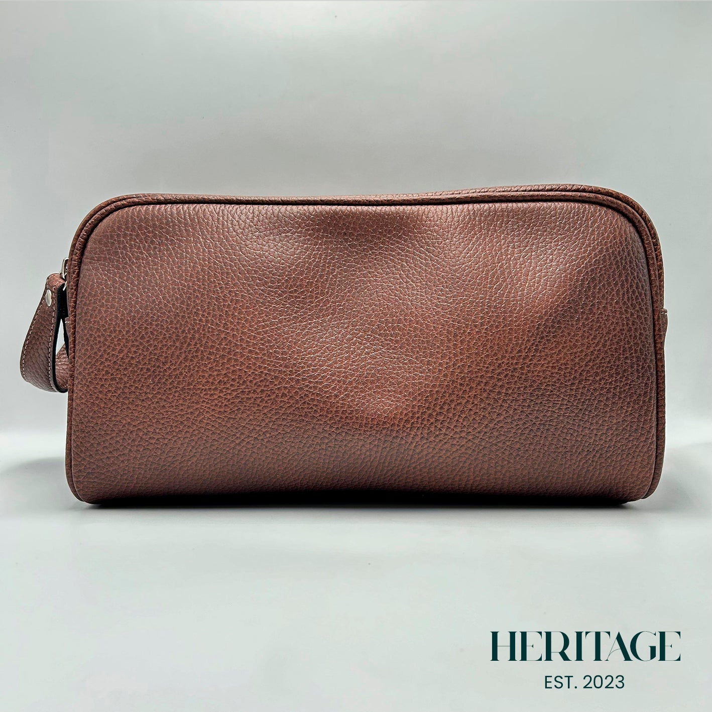 Neceser Dopp Kit Cuero Granulado Café Heritage