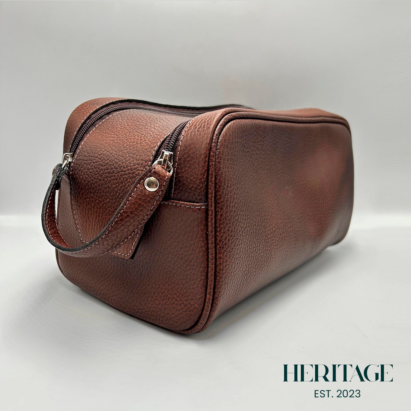 Neceser Dopp Kit Cuero Granulado Café Heritage