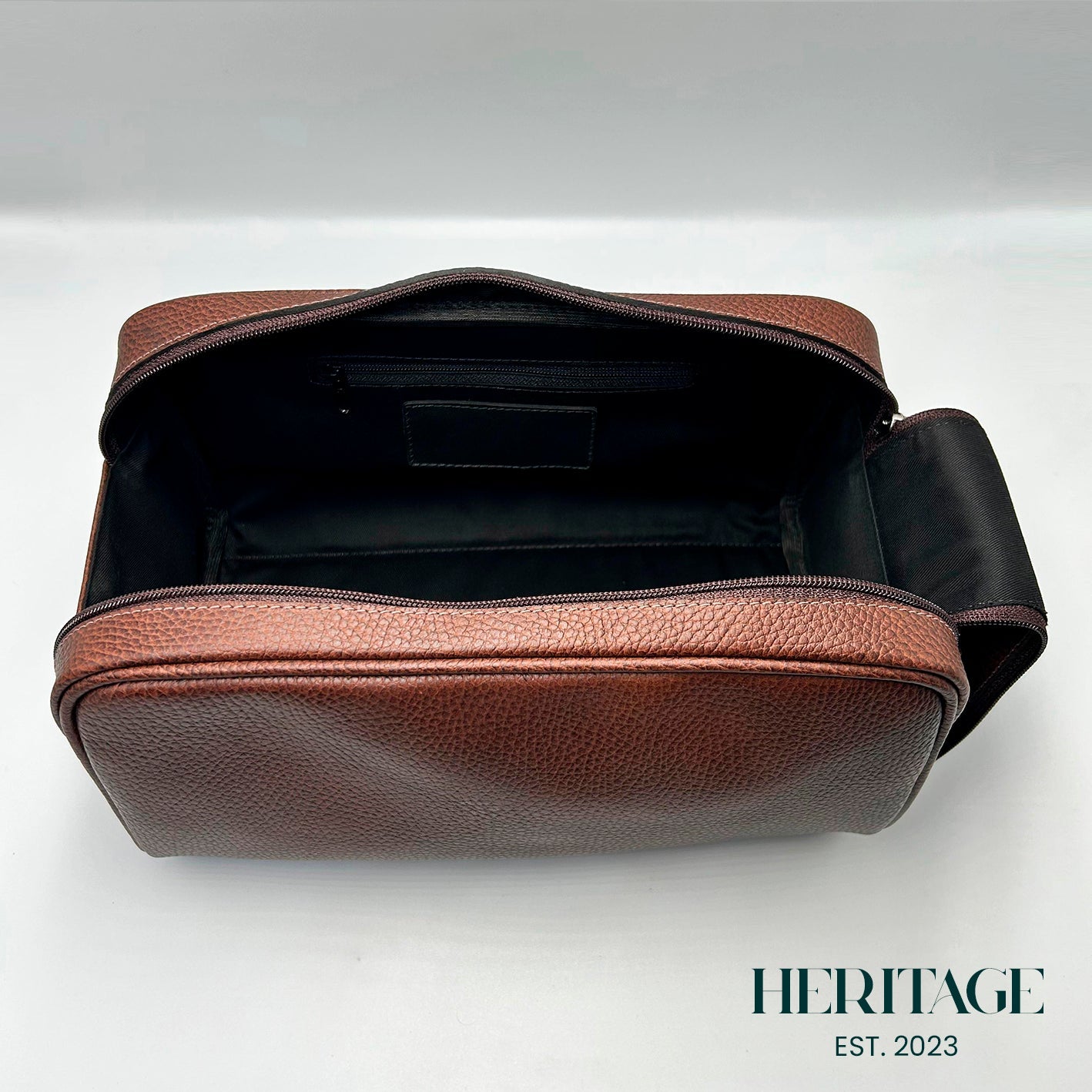 Neceser Dopp Kit Cuero Granulado Café Heritage