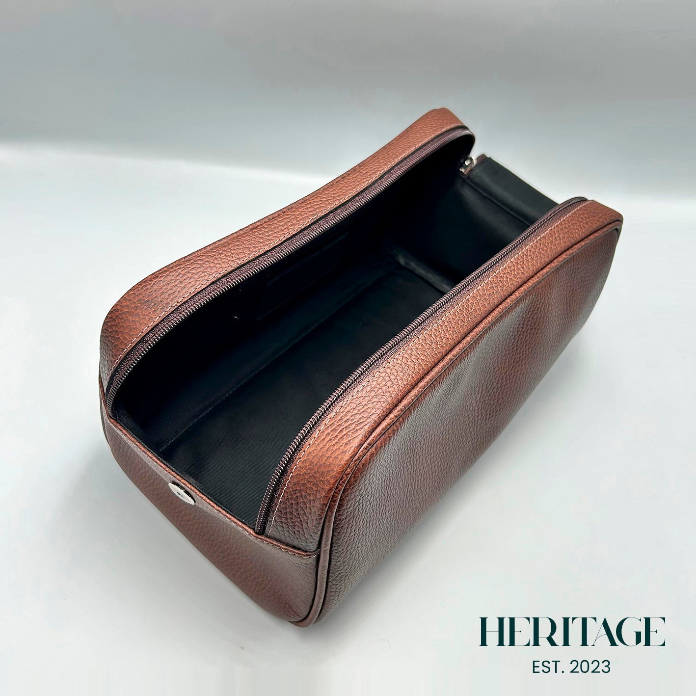 Neceser Dopp Kit Cuero Granulado Café Heritage