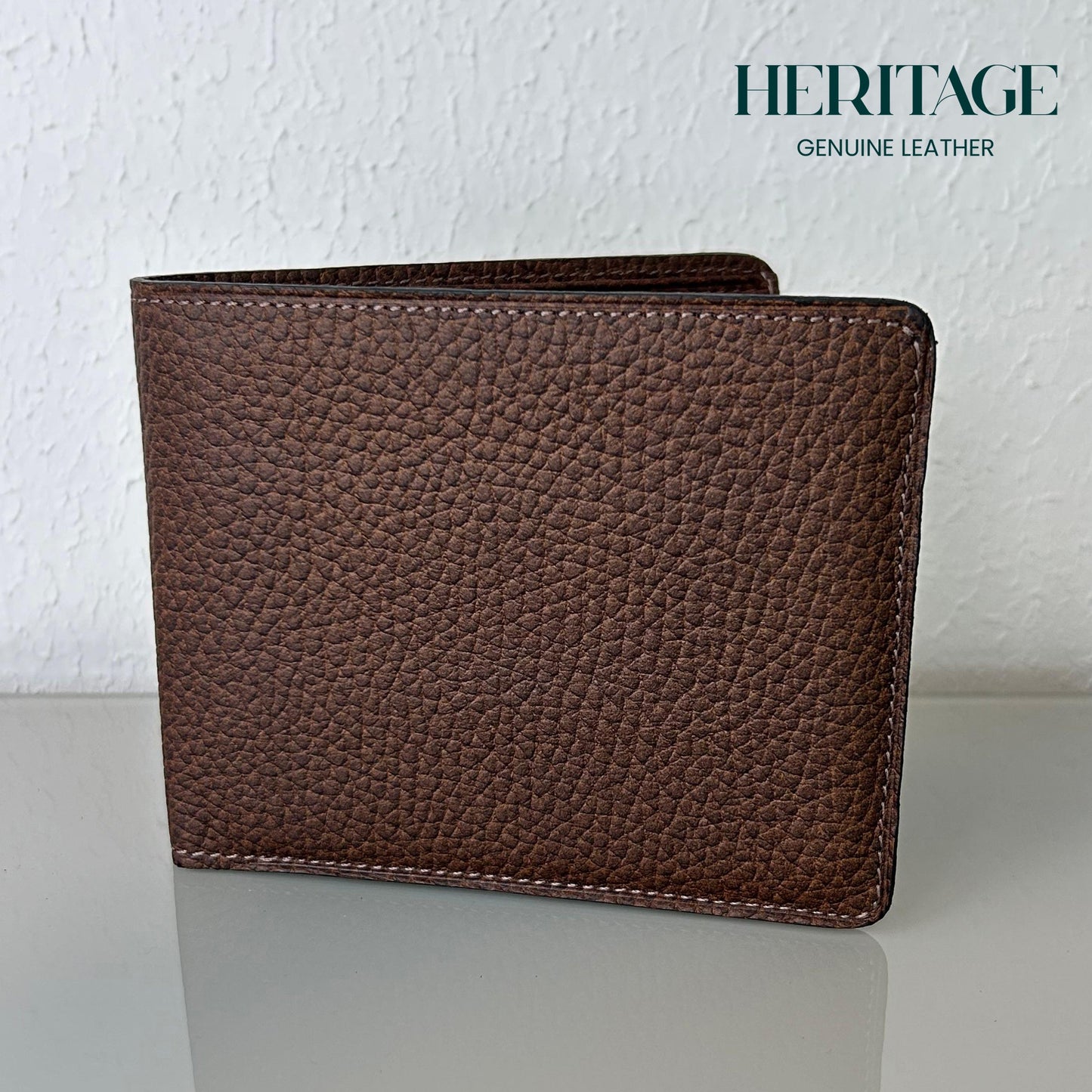 Billetera Bifold Madrid C/V Cuero Granulado Cafe Heritage