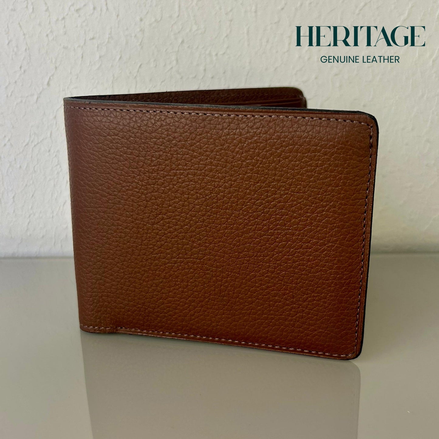 Billetera Bifold Madrid C/V Cuero Granulado Cognac Heritage