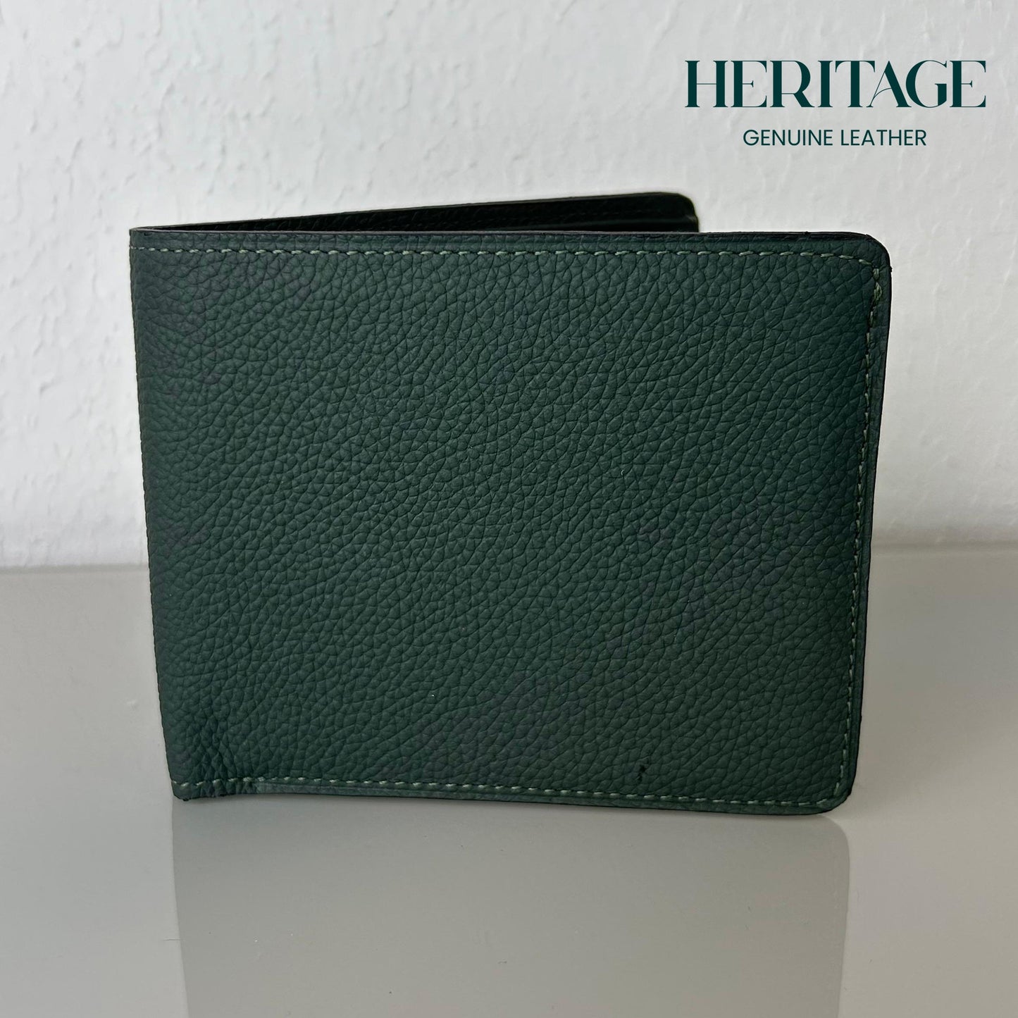 Billetera Bifold Madrid C/V Cuero Granulado Verde  Heritage