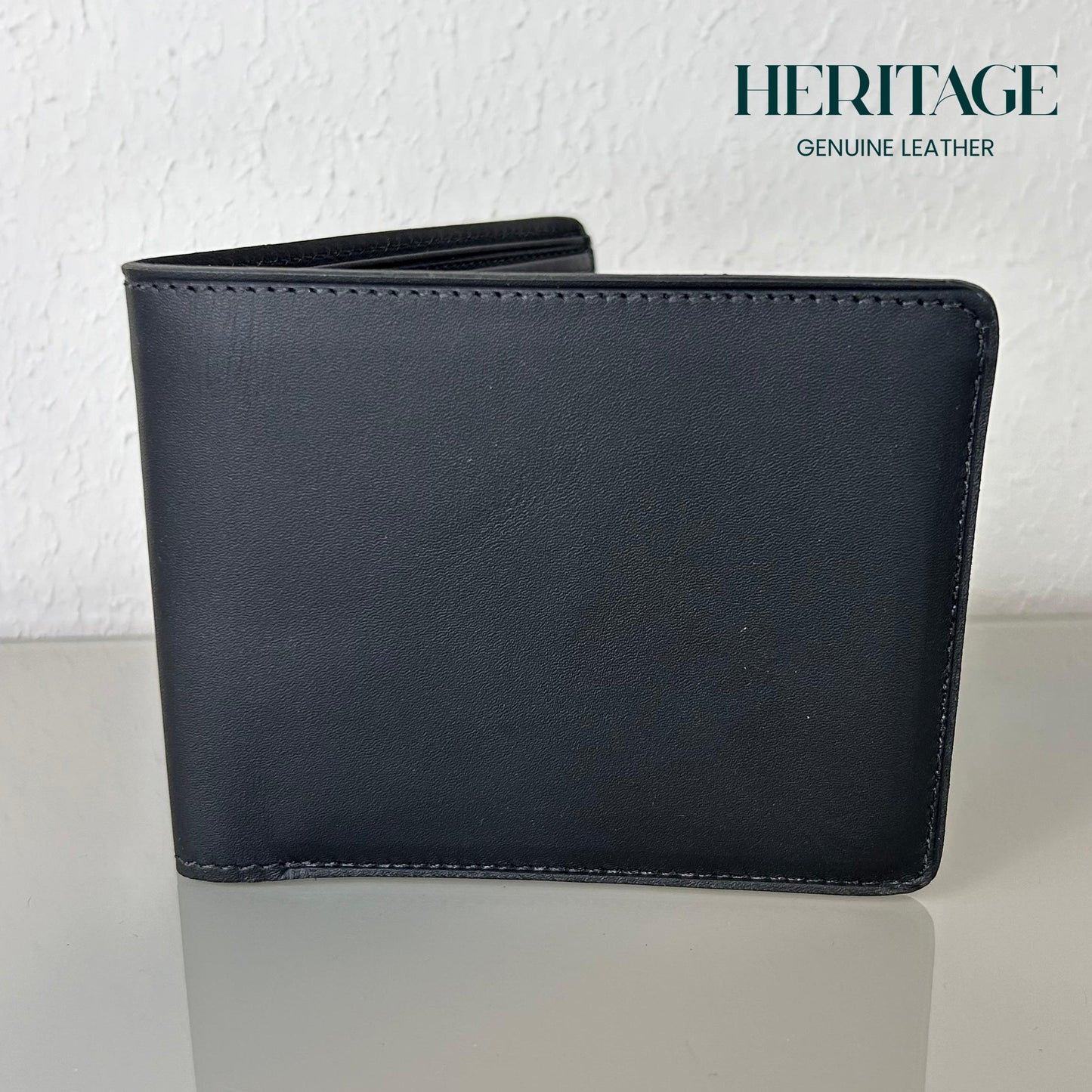 Billetera Bifold Madrid C/V Cuero Liso Negro Heritage