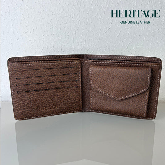 Billetera con Monedero Madrid Cuero Granulado Cafe Heritage