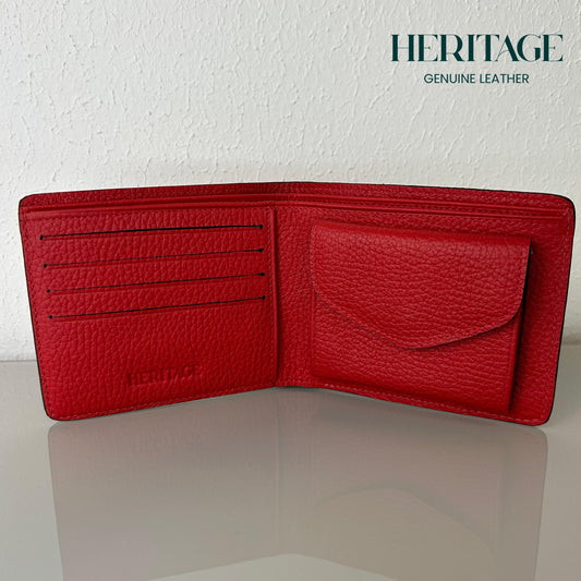 Billetera con Monedero Madrid Cuero Granulado Rojo Heritage