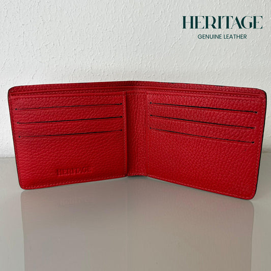 Billetera Bifold Madrid Cuero Granulado Rojo Heritage