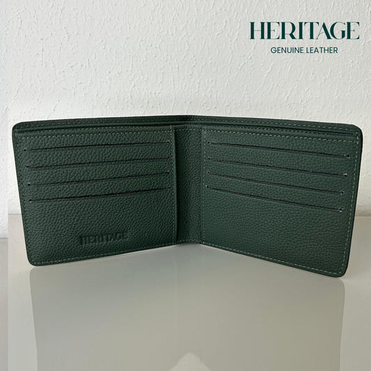 Billetera Bifold Madrid Cuero Granulado Verde  Heritage