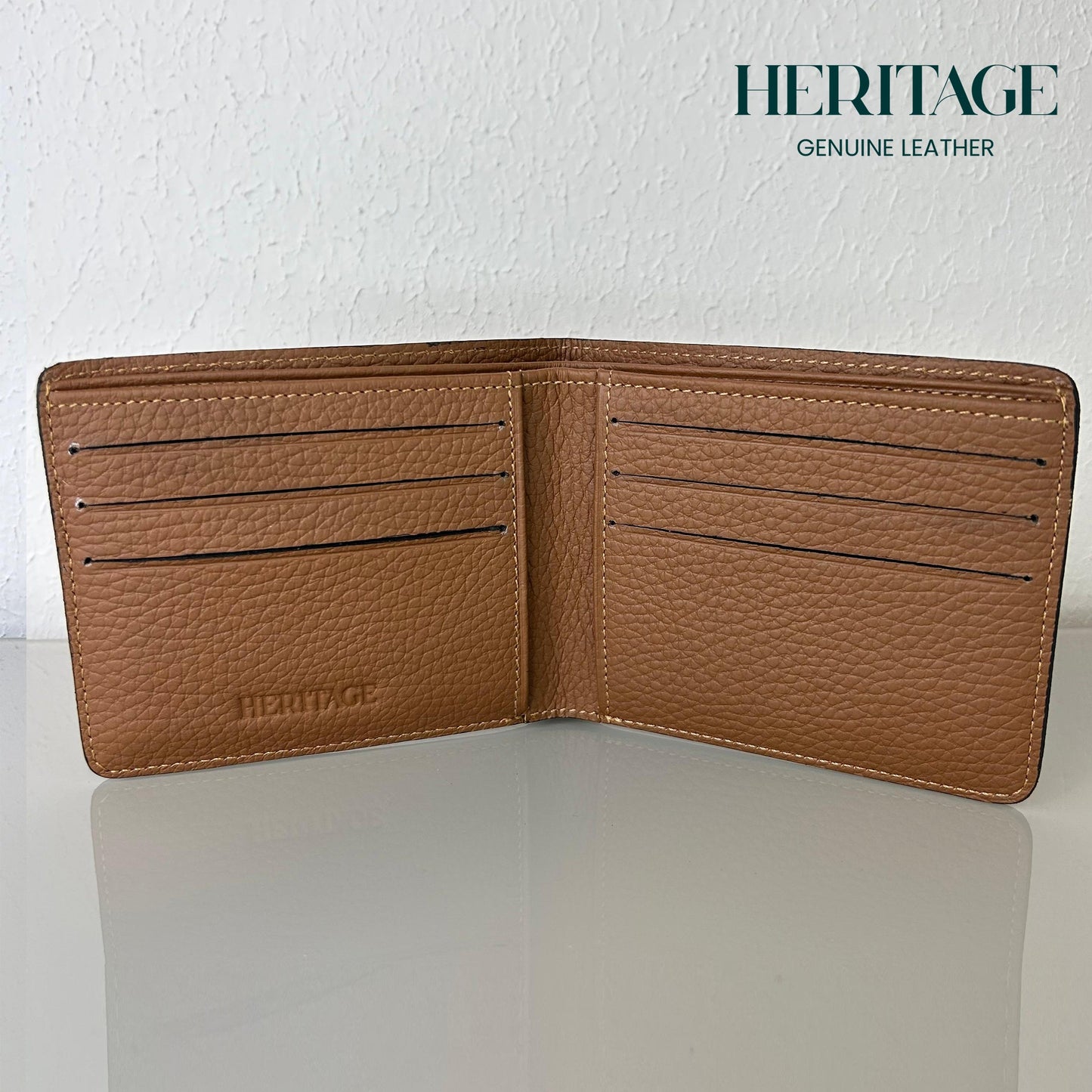 Billetera Bifold Madrid Cuero Granulado Whiskey Heritage