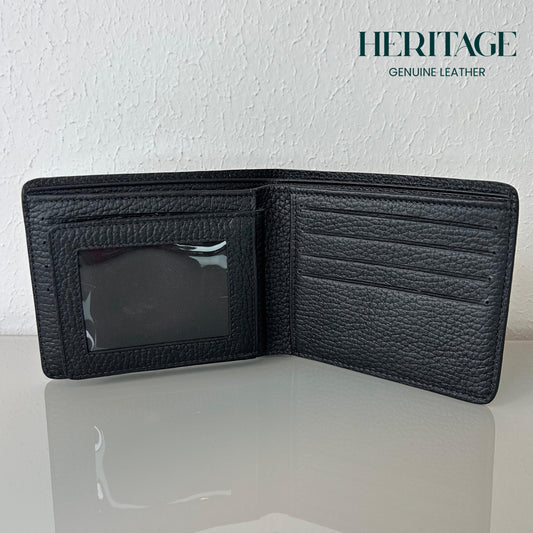 Billetera Bifold Madrid C/V Cuero Granulado Negro Heritage