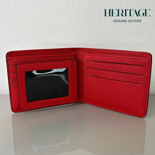 Billetera Bifold Madrid C/V Cuero Granulado Rojo Heritage