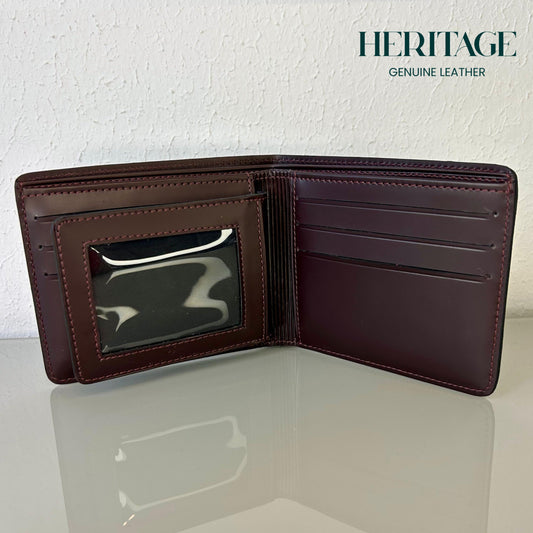 Billetera Bifold Madrid C/V Cuero Liso Burgundy Heritage