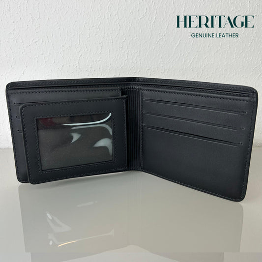 Billetera Bifold Madrid C/V Cuero Liso Negro Heritage