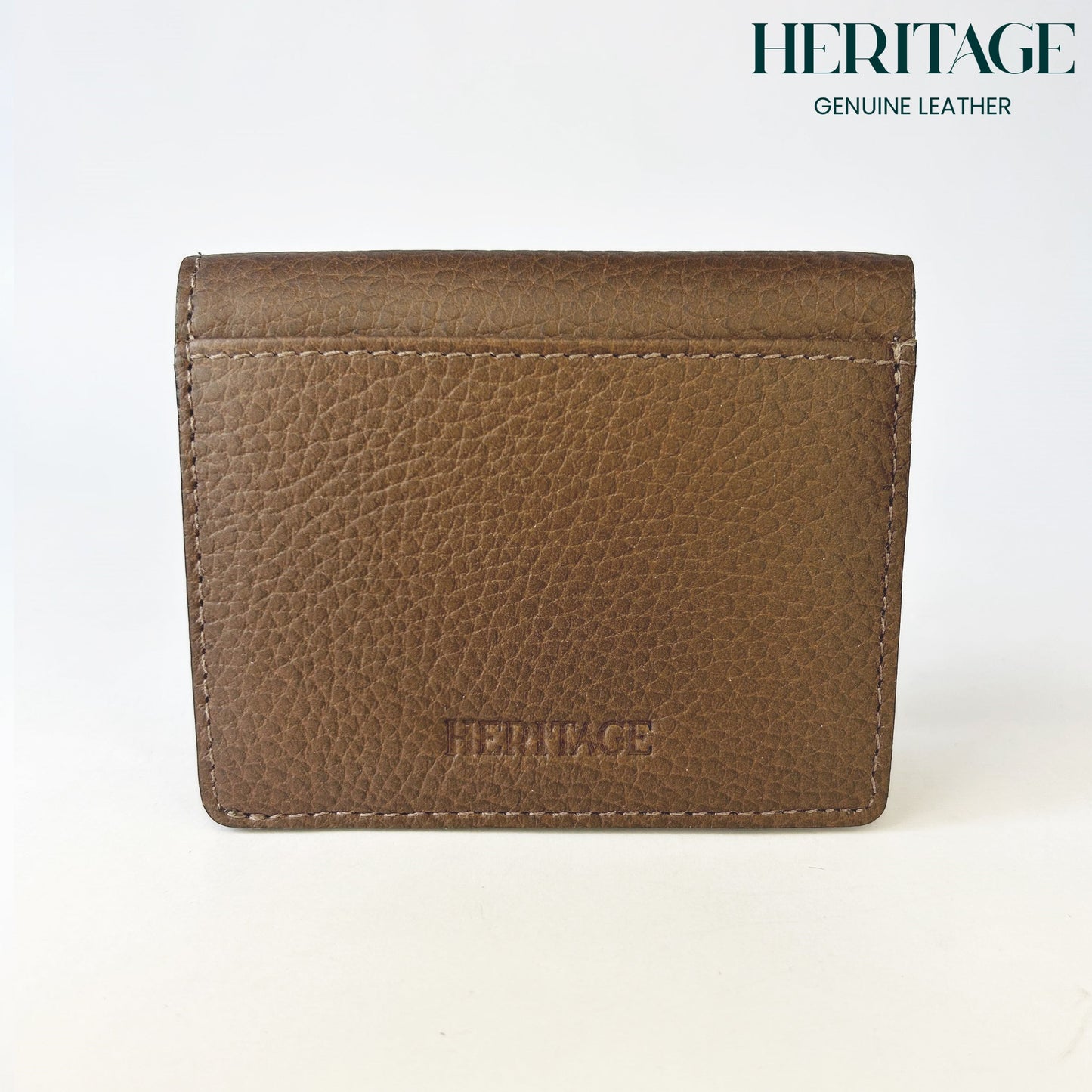 Billetera Vertical Cuero Granulado Cafe Heritage