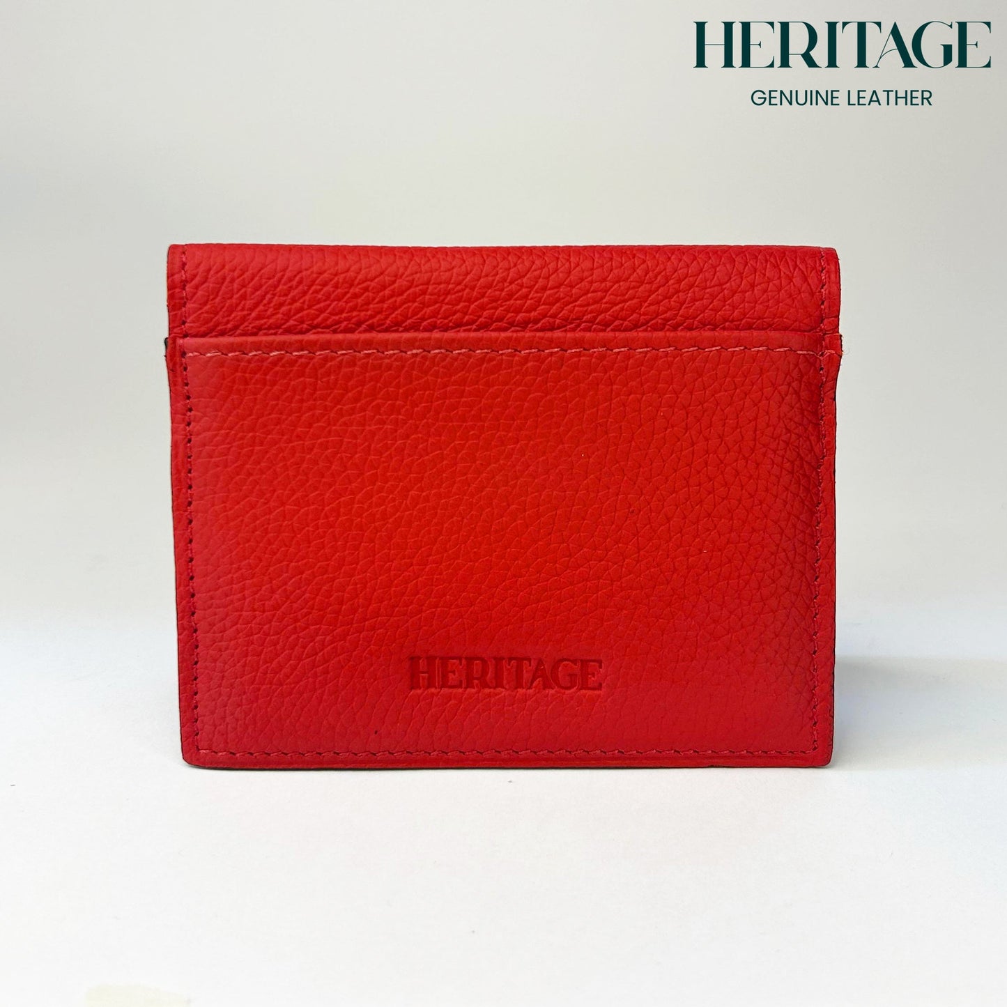 Billetera Vertical Cuero Granulado Rojo Heritage