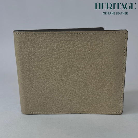 Billetera Bifold Cuero Granulado Taupe Heritage