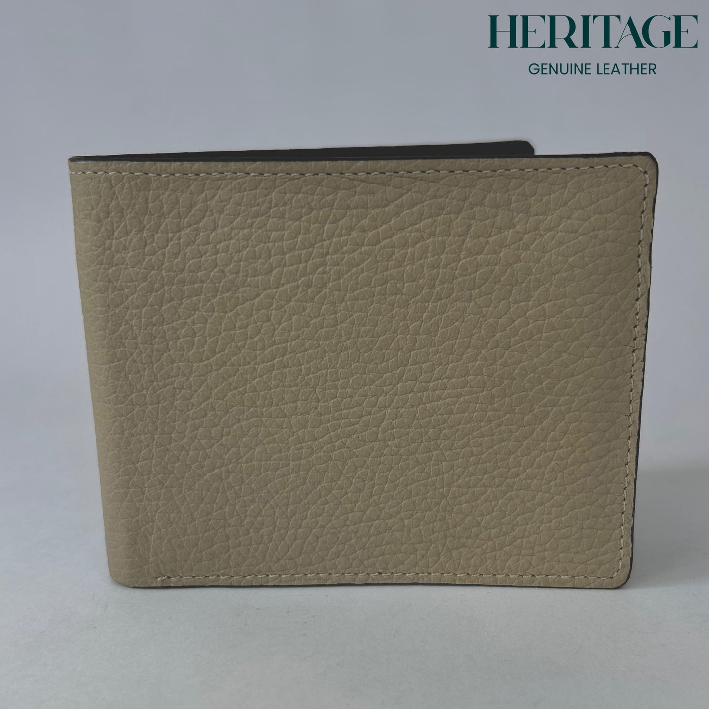 Billetera Bifold Cuero Granulado Taupe Heritage