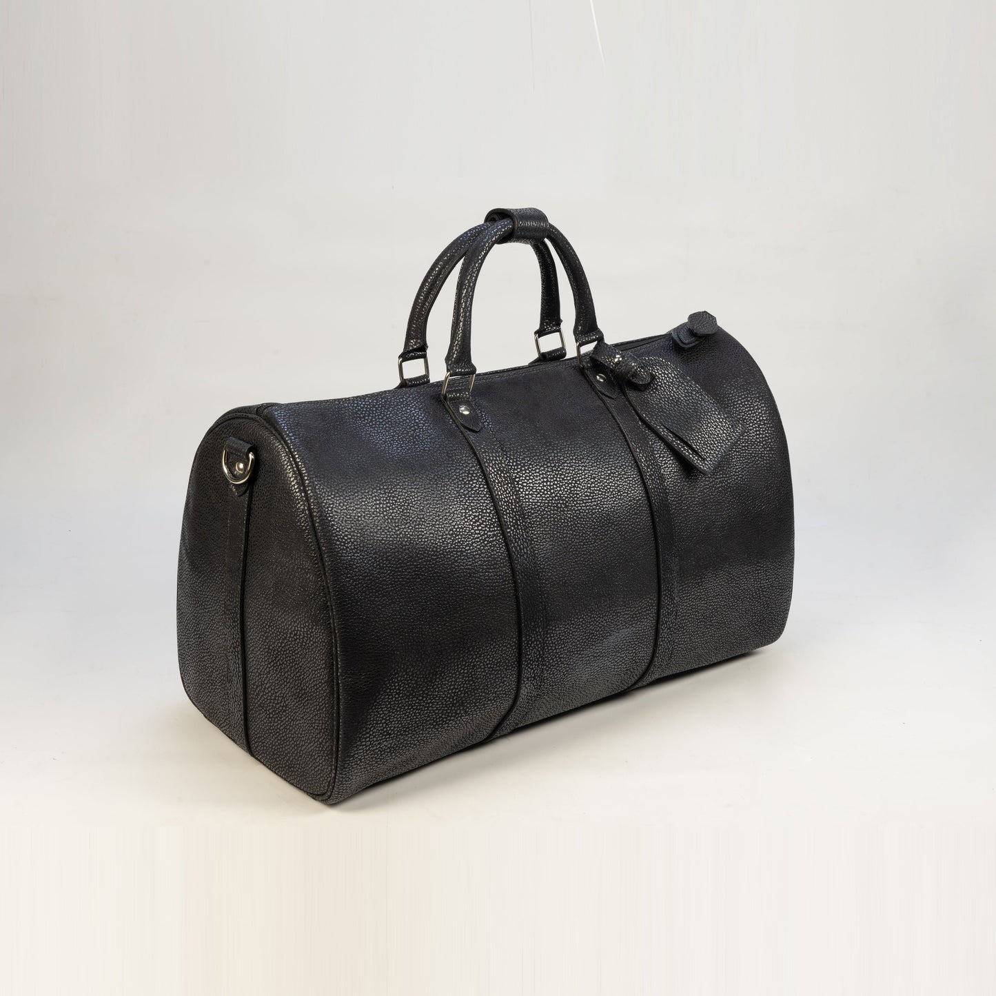 Weekender Bag en Cuero Nubuck Cristal Negro Heritage