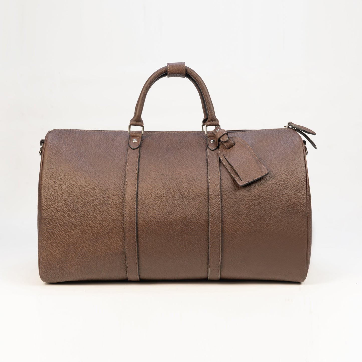 Weekender Bag en Cuero Granulado Café Heritage