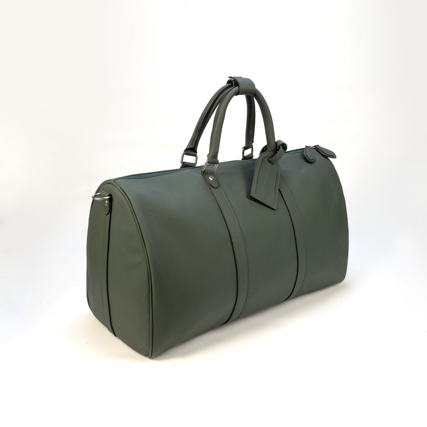 Weekender Bag en Cuero Granulado Verde Heritage