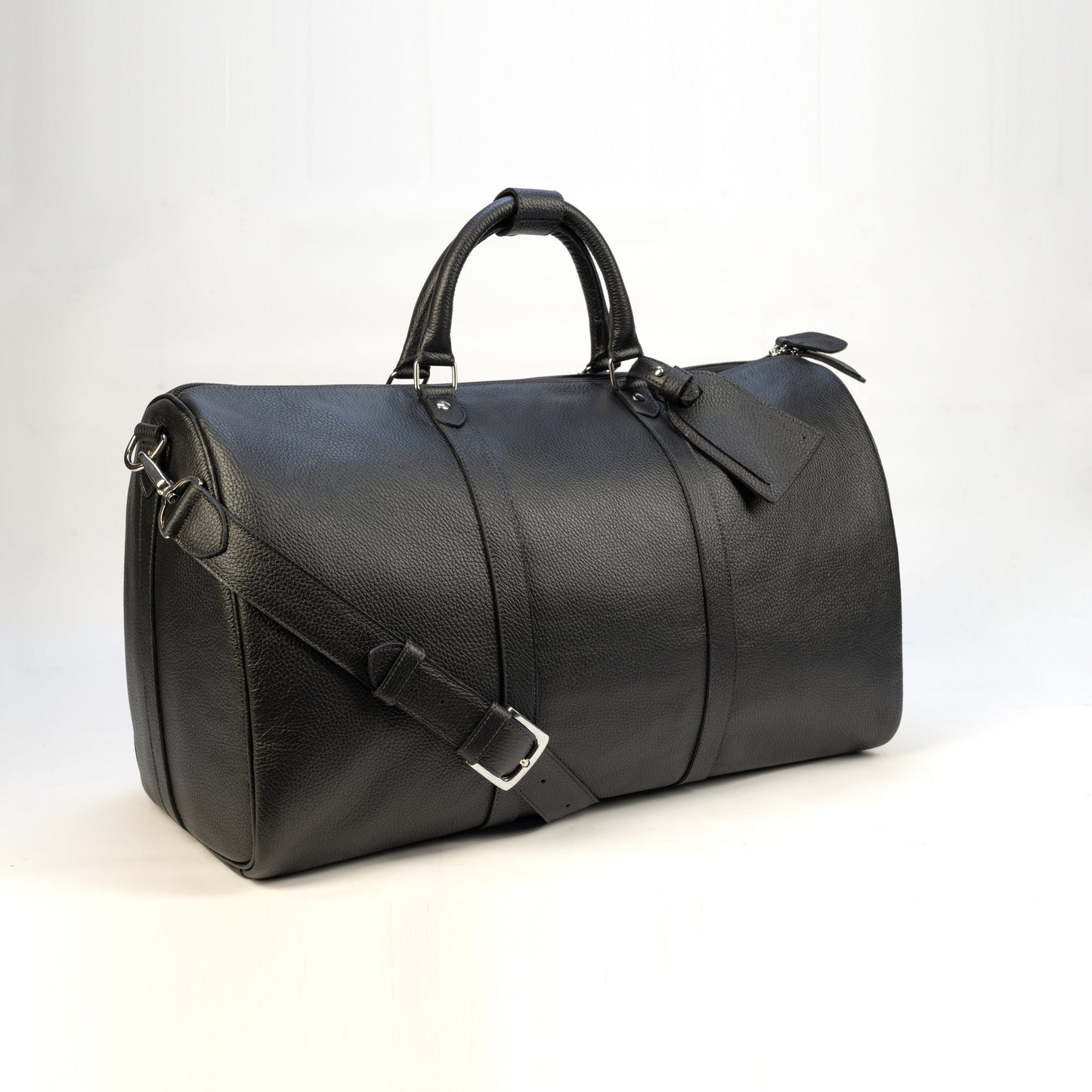 Weekender Bag en Cuero Granulado Negro Heritage