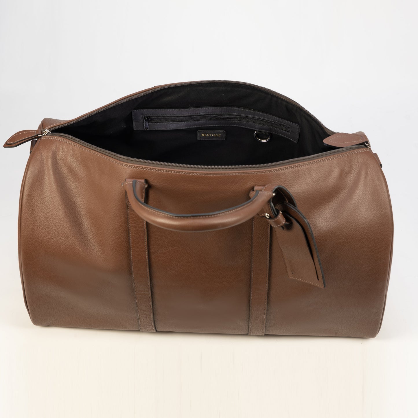 Weekender Bag en Cuero Granulado Cognac Heritage