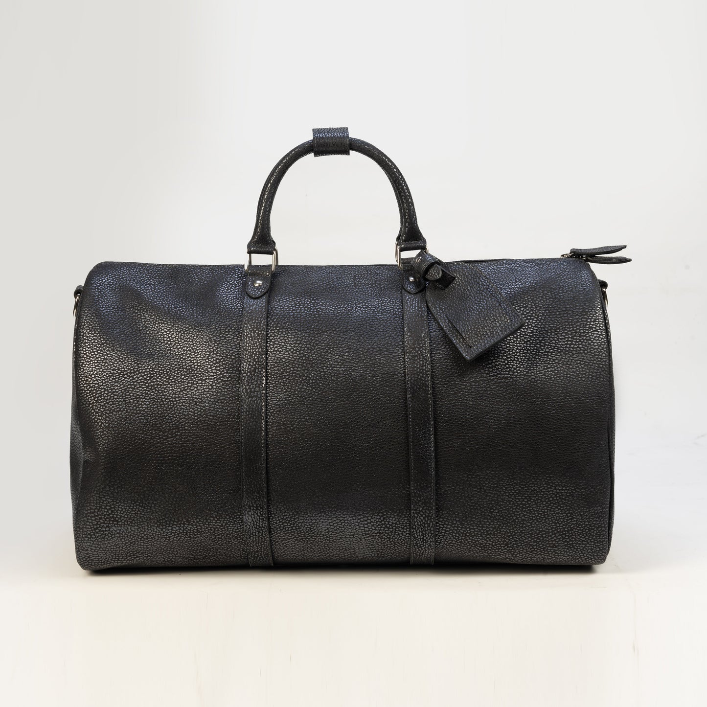 Weekender Bag en Cuero Nubuck Cristal Negro Heritage