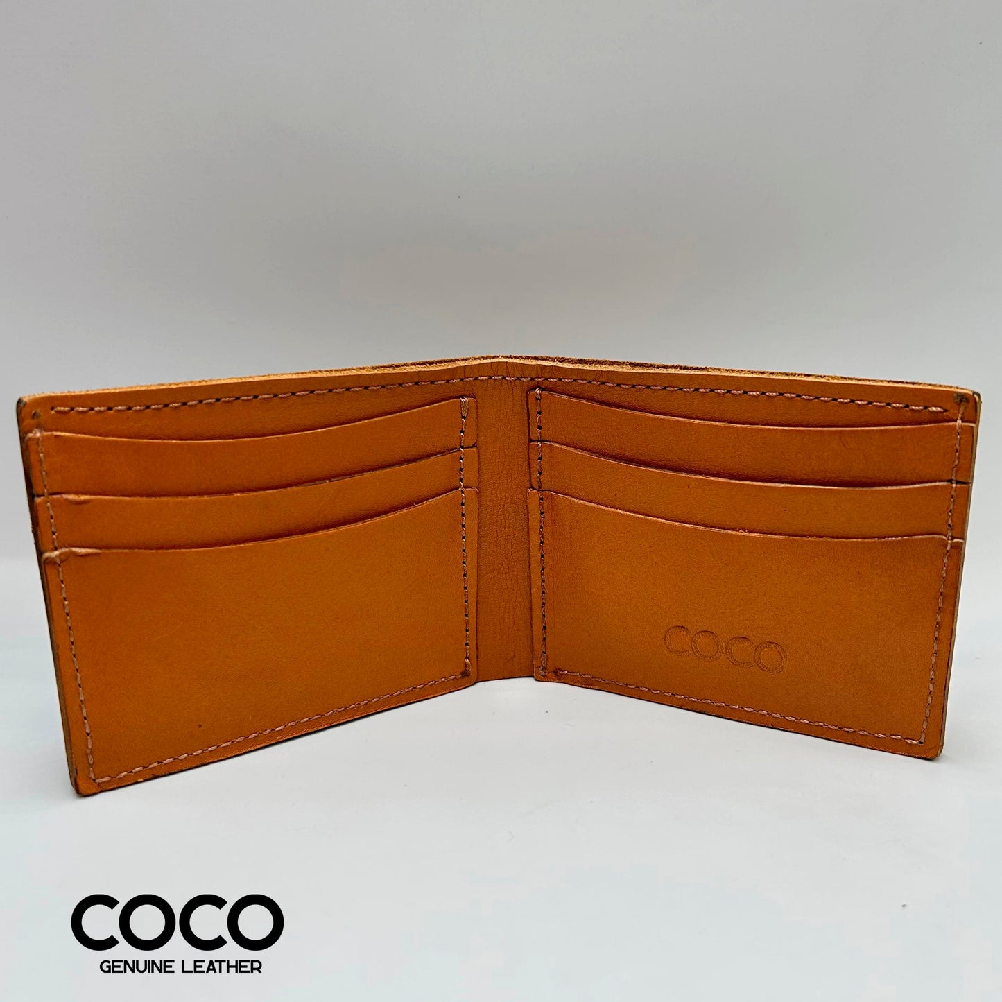 Billetera Bifold Cuero Full Grain Whiskey COCO