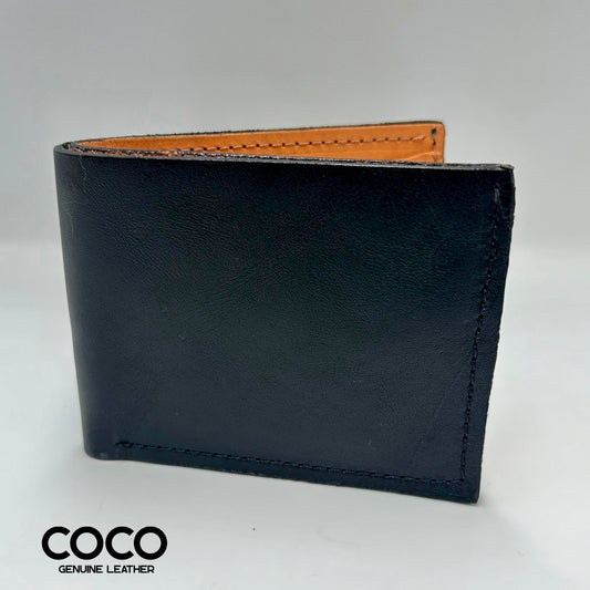 Billetera Bifold Cuero Graso Negro COCO