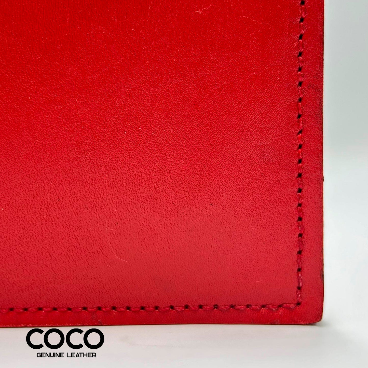 Billetera Bifold Cuero Full Grain Rojo COCO