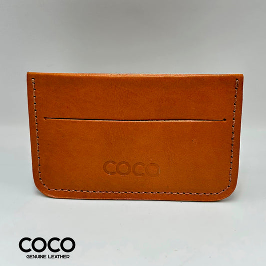 Tarjetero Minimalista Cuero Full Grain Whiskey COCO