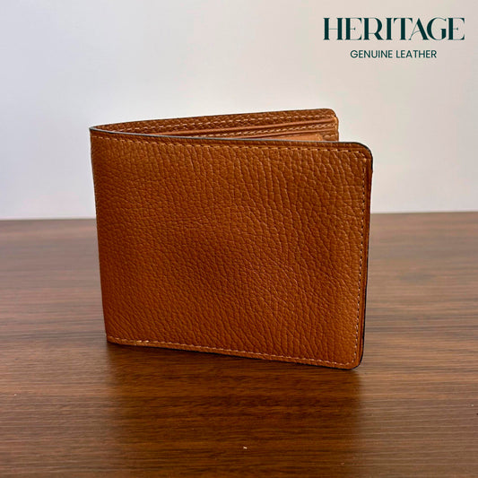 Billetera Bifold con Tarjetero Madrid Cuero Granulado Whiskey Heritage