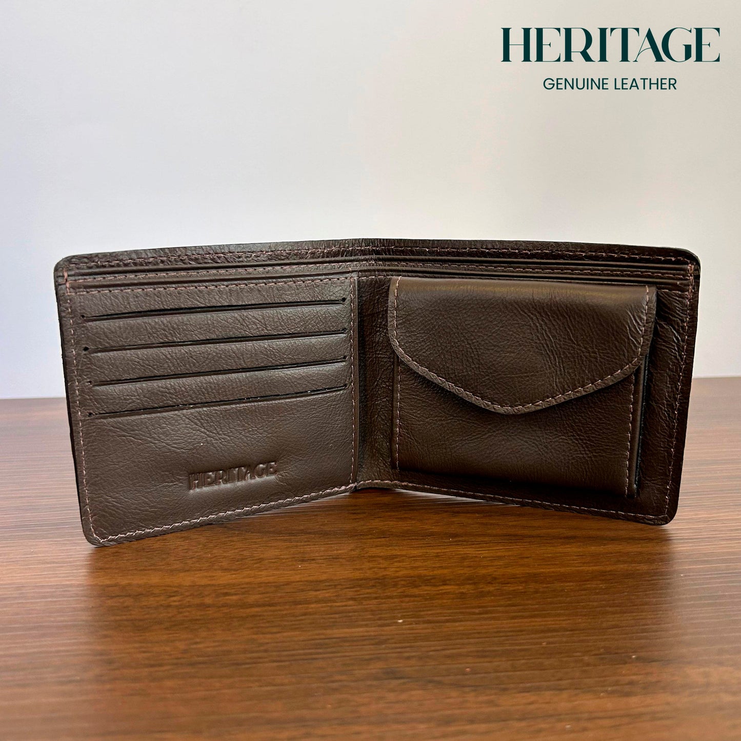 Billetera con Monedero Madrid Cuero Croco Cafe Heritage