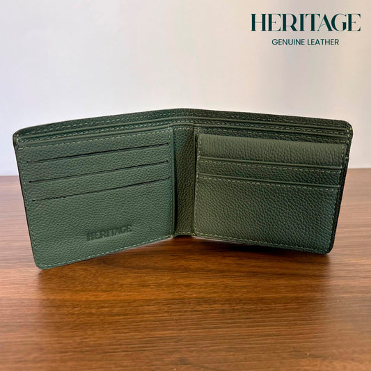 Billetera Bifold con Tarjetero Madrid Cuero Granulado Verde  Heritage