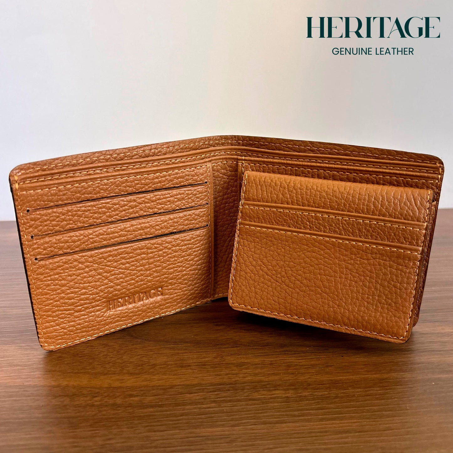 Billetera Bifold con Tarjetero Madrid Cuero Granulado Whiskey Heritage