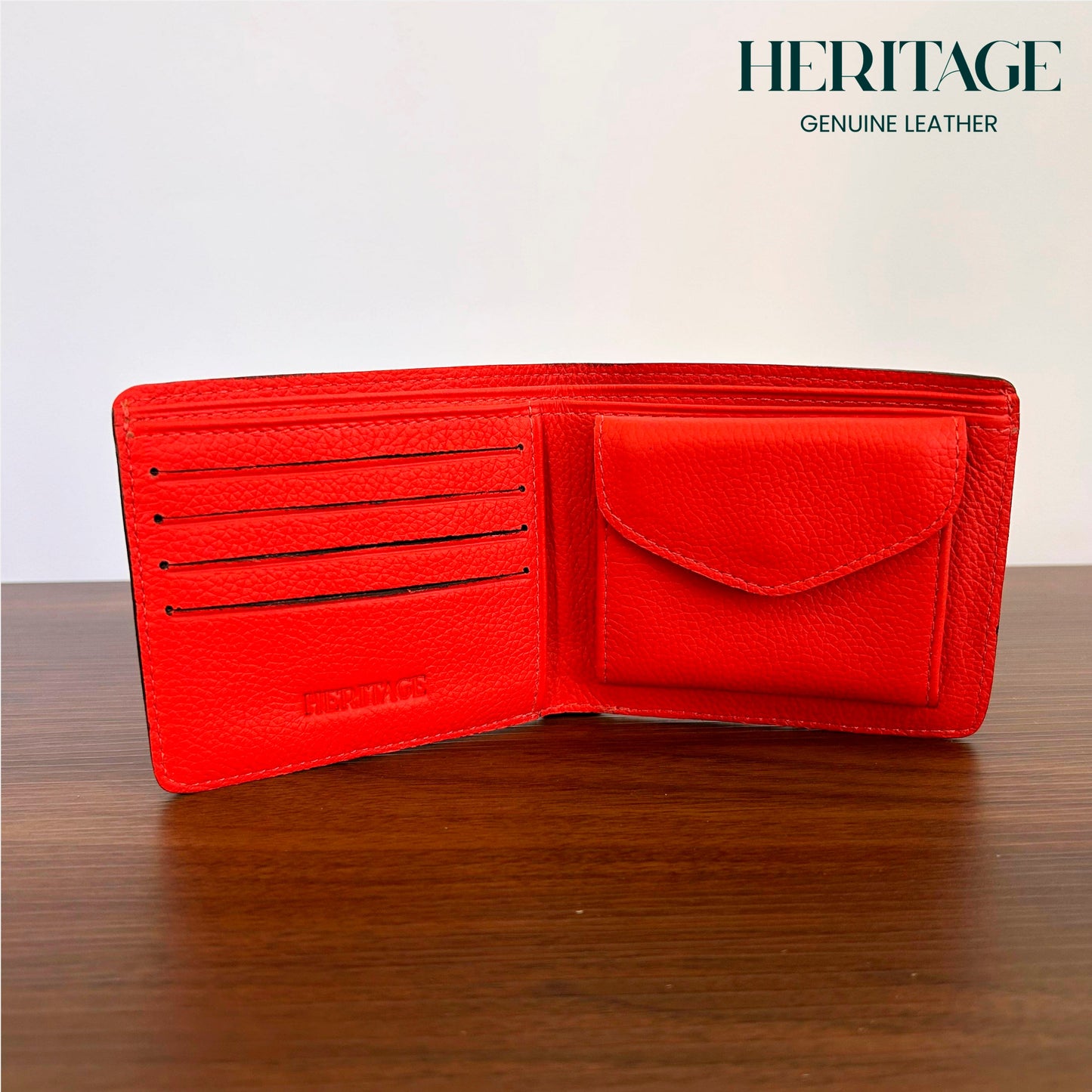 Billetera con Monedero Madrid Cuero Granulado Rojo Heritage